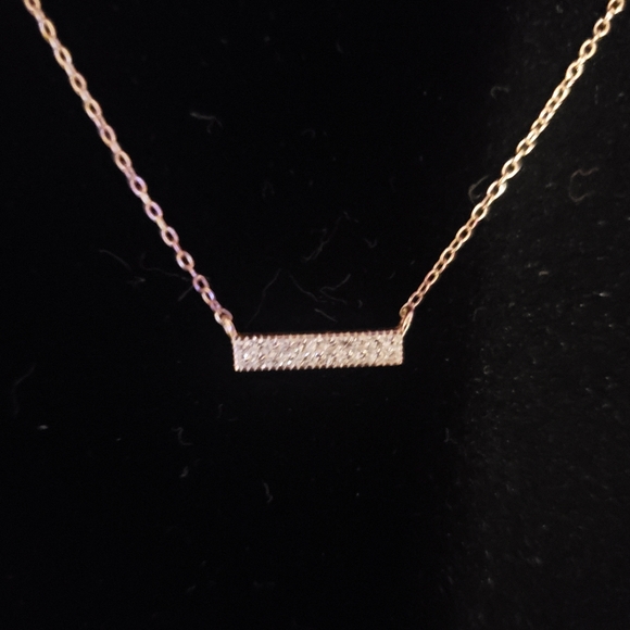 Gold tone Pavebar necklace
